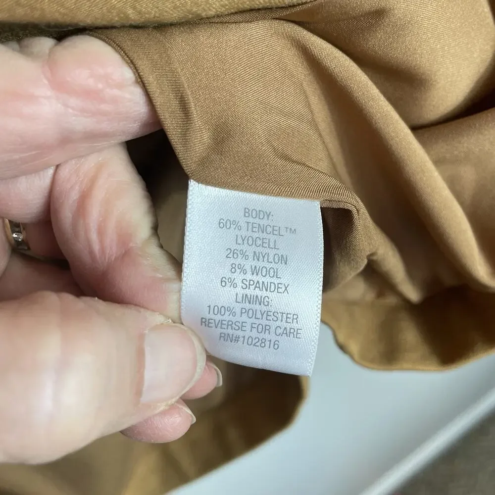 Garnet Hill Knit Relaxed Blazer Size 10 Praline Camel Minimalist Career Classic